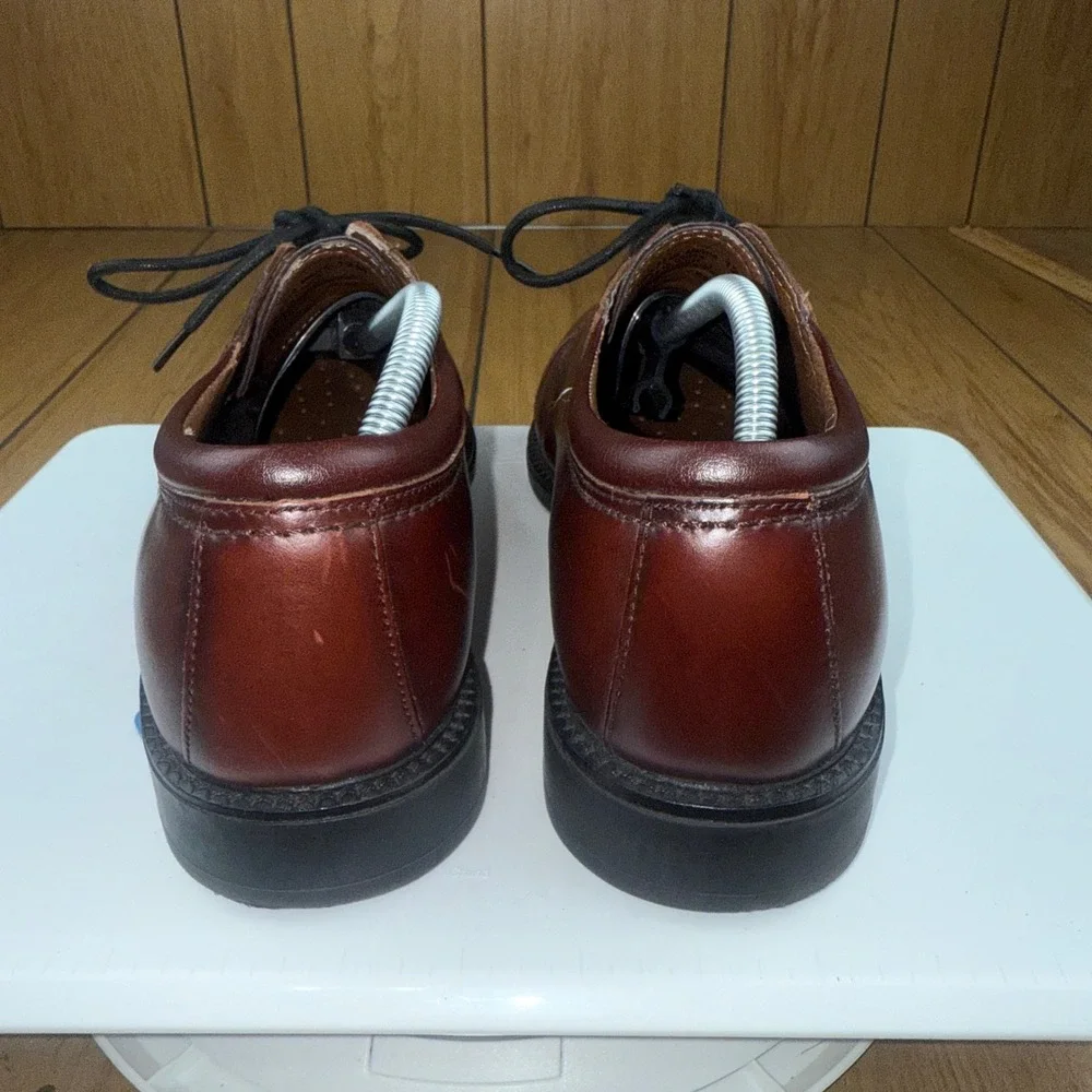 Dockers Mens Size 12M‎ Burgundy Leather Cap Toe Oxford Dress Shoes Lace Up